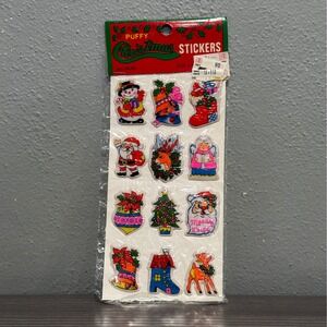 Vintage 1983 Imperial Toy Corp Puffy Christmas Stickers Santa Reindeer 6898A